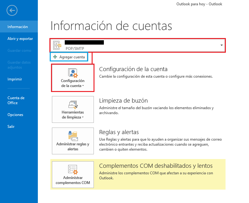 Configurar cuenta de correo Microsoft Outlook | VilaTec